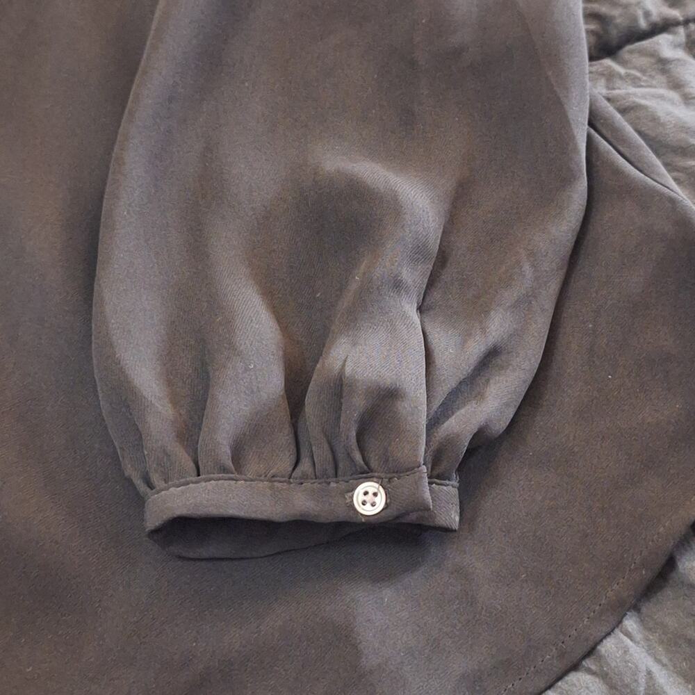 Lands' End Blouse Women's Size 6 Black Polyester Drape Neck Evening Dinner Party - Picture 4 of 8